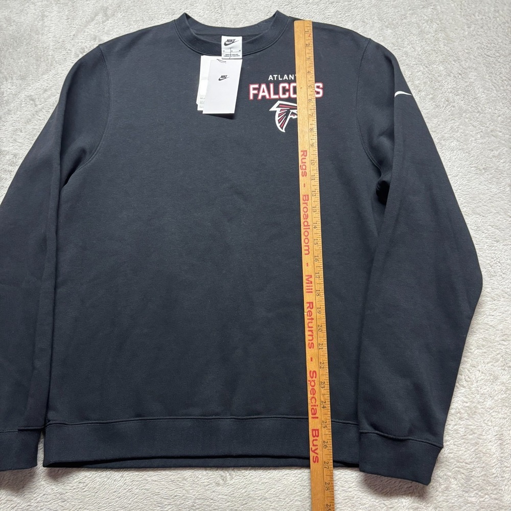 Nike Atlanta Falcons Sweatshirt Mens M Black Club Fleece Crew Pullover Swoosh - Picture 6 of 7